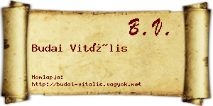 Budai Vitális névjegykártya